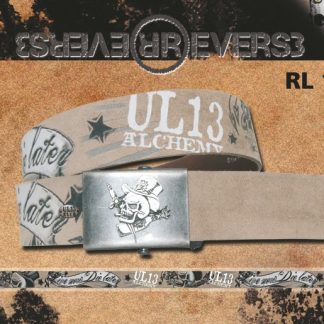 Reverse Leather Belt Beige - Alchemy UL13 Printed "Live now"