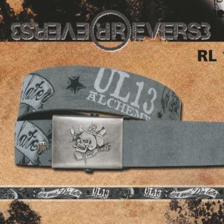 Reverse Leather Belt Grey - Alchemy UL13 Printed "Live now"
