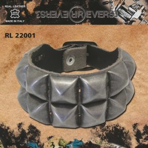 Reverse Leather Belt Rivets Grey Model 2 Stud 100 cm
