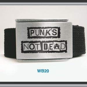 Belt | Polyester Belt - Enamelled Buckle Punks Not Dead